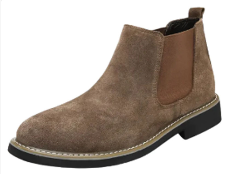 Vintage Men's Frosted Leather Chelsea Boots