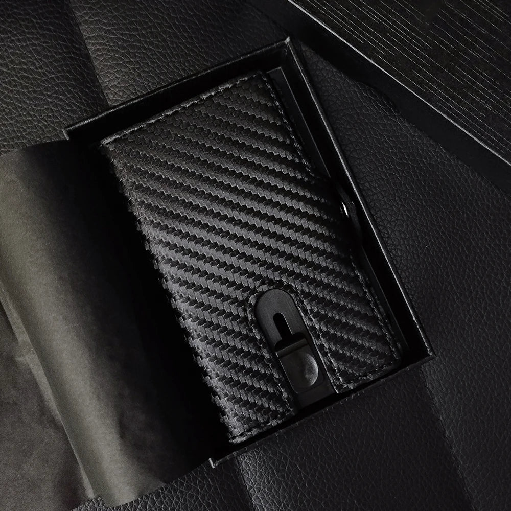 Portefeuille Slim Carbone — AirTag Edition — IDEALYS