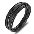 Bracelet Multi-rangs Cuir & Acier — IDEALYS