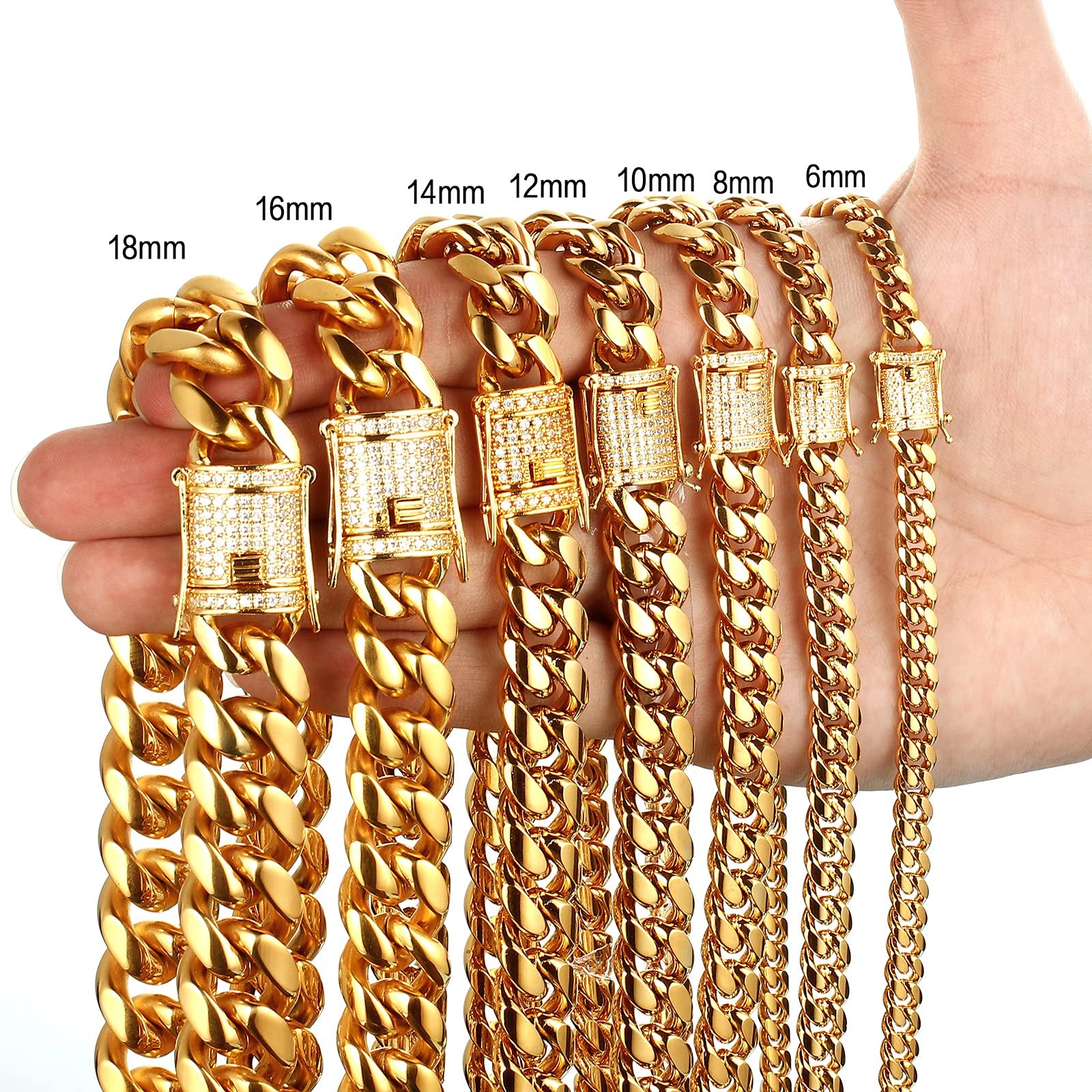 Chaîne Cubaine Miami 10mm — Or 18K — IDEALYS