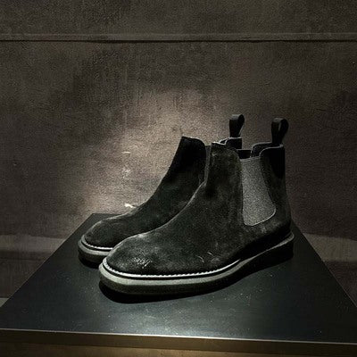 Vintage Men's Frosted Leather Chelsea Boots