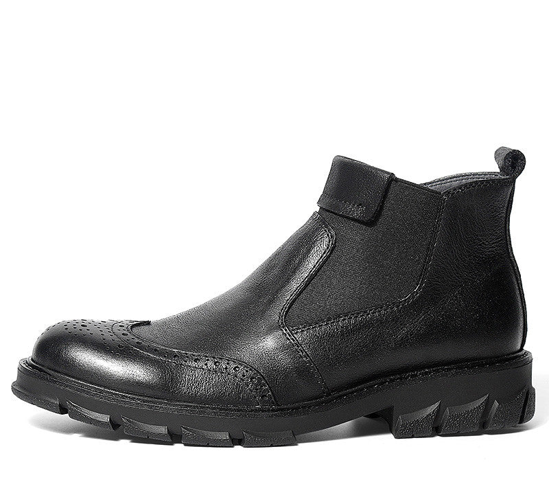 Men's Leather Chelsea Boots - Warm Vintage Style