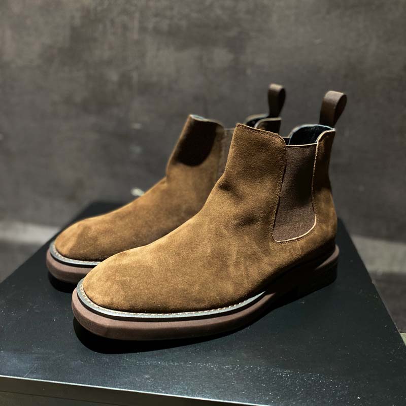 Vintage Men's Frosted Leather Chelsea Boots